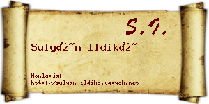 Sulyán Ildikó névjegykártya